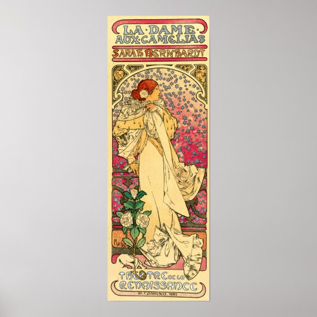 Poster Mucha - A Dama das Camélias (Frente)