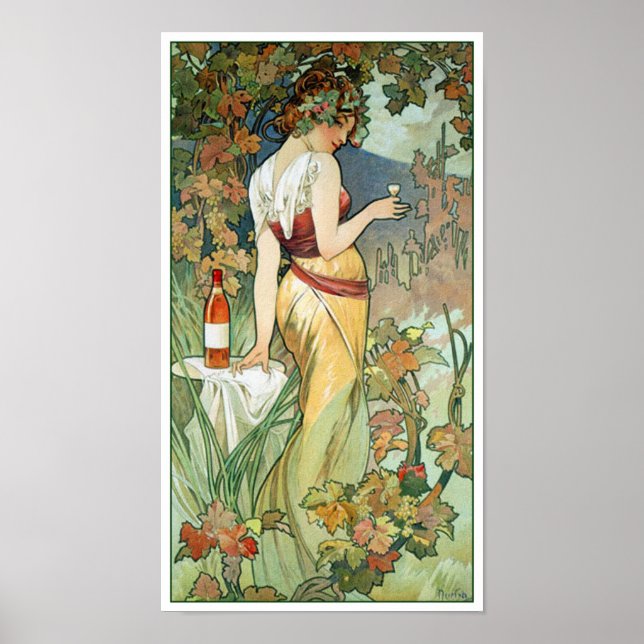 Pôster Mucha Art Nouveau Poster: Cognac (Frente)