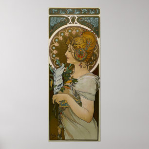 Poster Mucha - Arte Nova Pluma