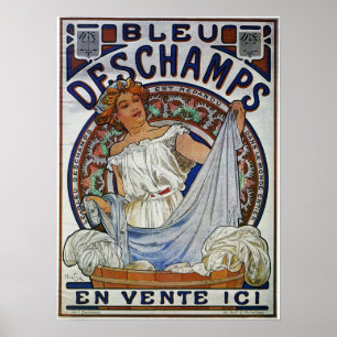 Poster Mucha - Blue Deschamps