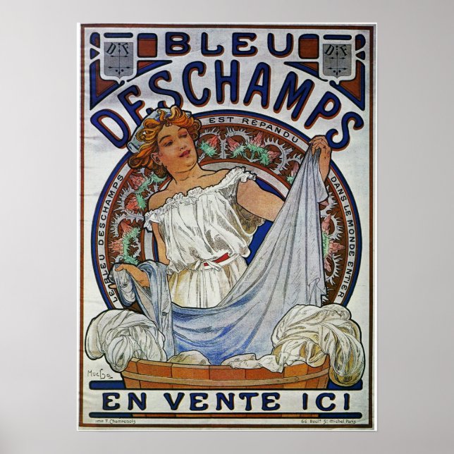 Poster Mucha - Blue Deschamps (Frente)
