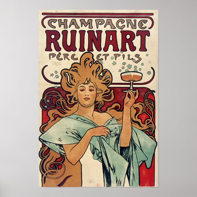 Poster Mucha - Champanhe (Frente)