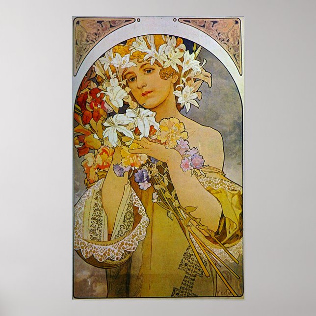 Poster Mucha - Flor 1897 (Frente)