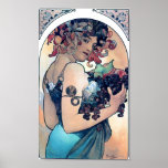 Poster Mucha Graphics Art Deco Vintage Mulher<br><div class="desc">A. Mucha. Uvas.</div>