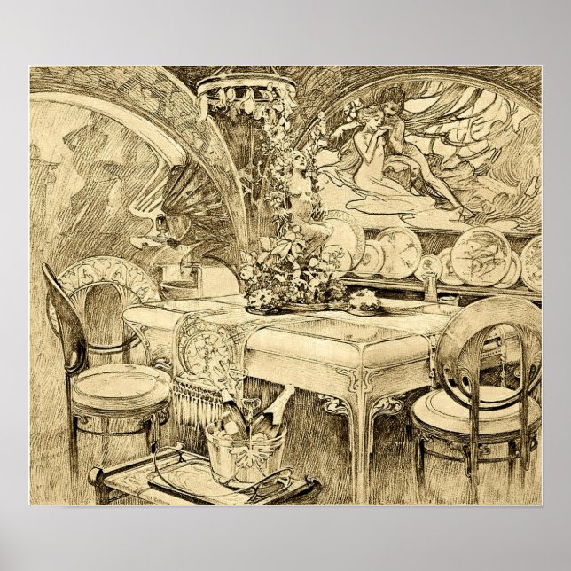 Poster Mucha - Ilustração 1901 (Frente)