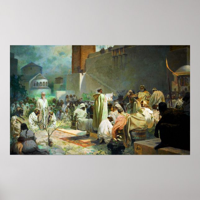 Poster Mucha - Introdução da Liturgia Eslava (Frente)