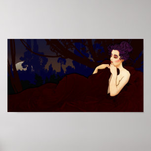 Poster Mucha Moon-Rise Print