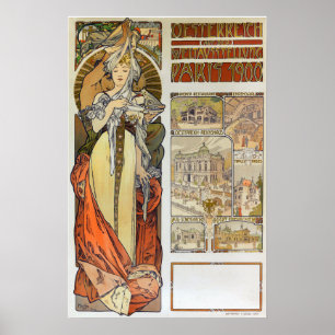 Poster Mucha - Pavilhão Austríaco Paris 1900