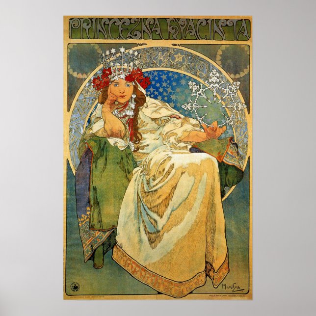 Poster Mucha - Princesa Hyacinth 1911 (Frente)