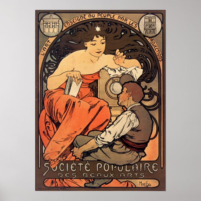 Poster Mucha - Sociedade Popular de Belas-Artes (Frente)