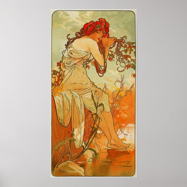Poster Mucha - Verão de 1896 (Frente)