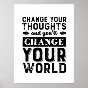 Poster Mudança inspirada seu mundo da mudança do