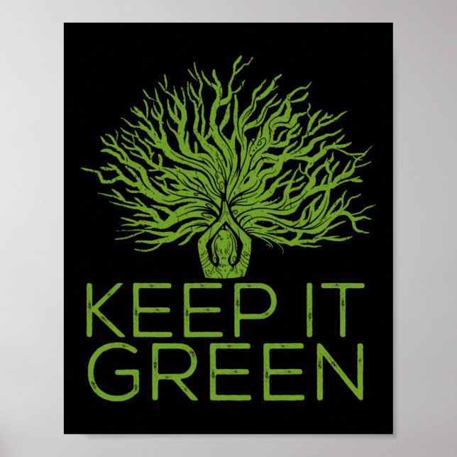 Poster Mudanças Climáticas Mantêm Verde Salvar O Planeta (Frente)