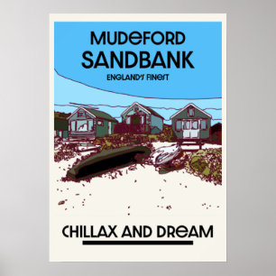 Poster Mudeford Sandbank English Beach Art