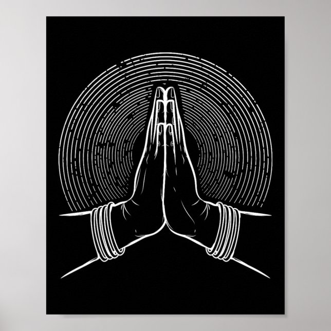 Poster Mudra de Meditação Zen Espiritual (Frente)