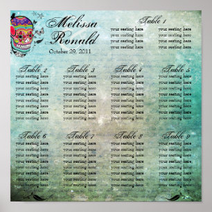 Poster Muerte Day of the Dead Calaveras Sugar Skull Art