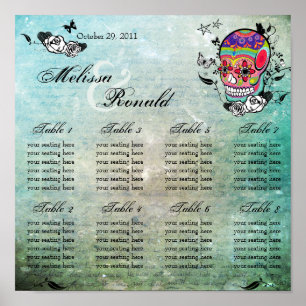 Poster Muerte Day of the Dead Calaveras Sugar Skull Art