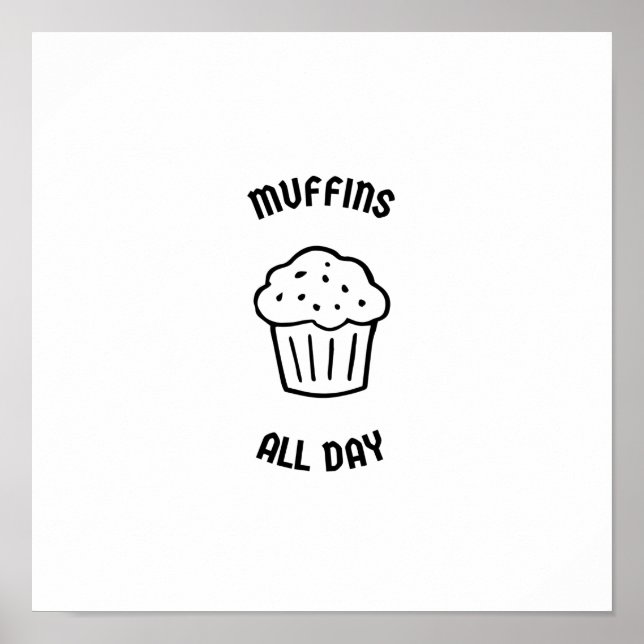Poster Muffins o dia todo (Frente)
