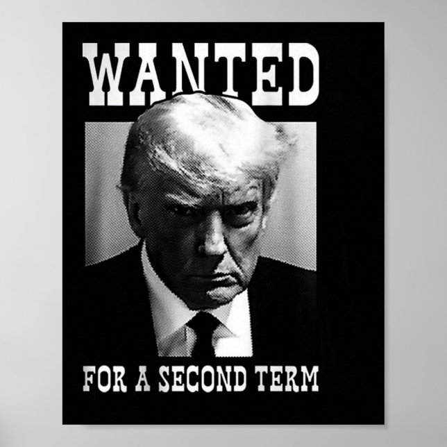 Poster Mugshot Desejado Para Segundo Mandato De 2024 (No  (Frente)