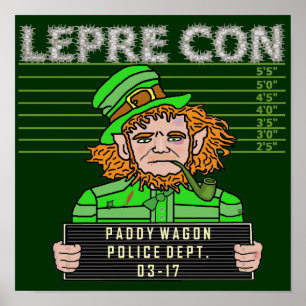 Pôster Mugshot engraçado de Leprecon do Leprechaun
