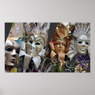 Pôster Muitas faces de Mardi Gras
