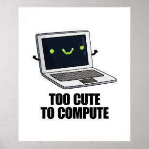 Poster Muito Fácil Para Computar Um Laptop Engraçado