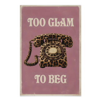 Pôster Muito Glam para Mendigar Telefones Retrô com Estam