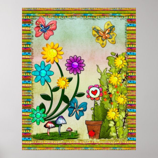 Poster Muito Hippy Day Whimsical Fantasy Art (Frente)