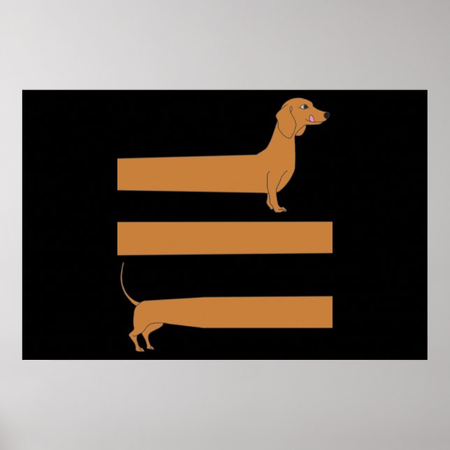 Poster Muito longo Dachshund engraçado (Frente)