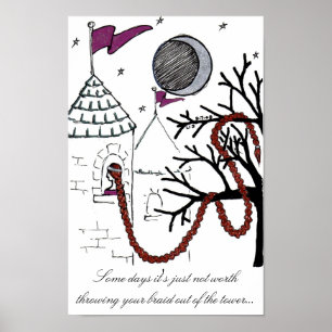 Poster muito mau do dia do cabelo de Rapunzel