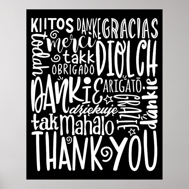 Poster Muito obrigado Empresa de vários idiomas White em  (Frente)