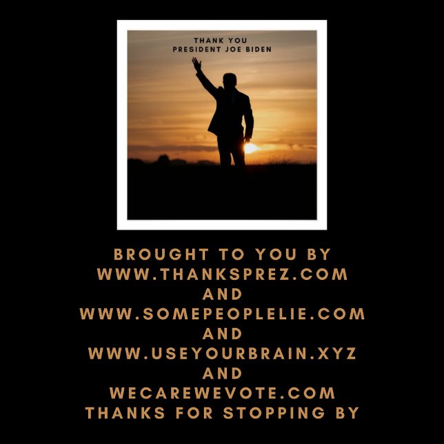 Pôster Muito obrigado, Senhor Presidente Joe Biden (Criador carregado)