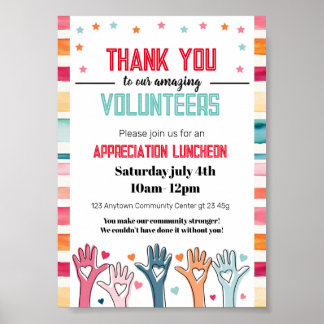 Poster Muito obrigado, Voluntários