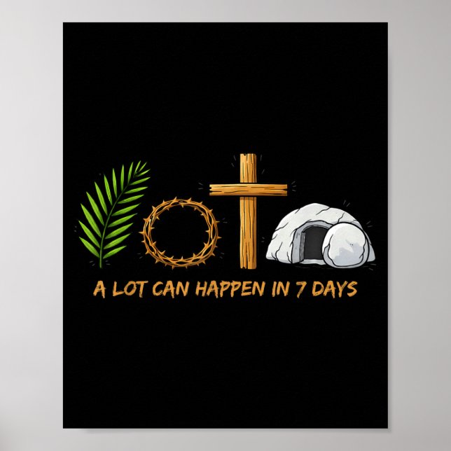 Poster Muito Pode Acontecer em Sete Dias Jesus Ressuscito (Frente)