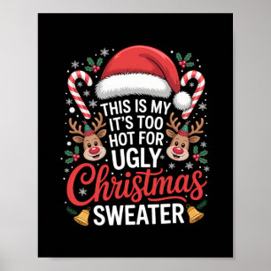 Poster Muito Quente Para Suéter Feio de Natal Piada de Fé