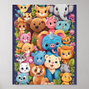 Poster Muitos animais design
