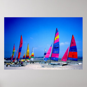 Pôster Muitos barcos de navigação de Hobie no jérsei