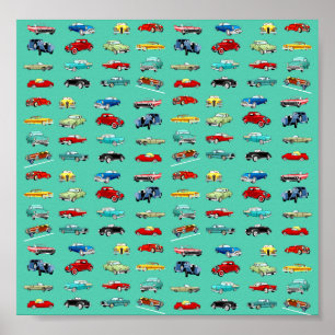Pôster Muitos carros retrorreflectores