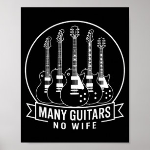 Poster Muitos Violões Uma Esposa Engraçado Para Homens Mu