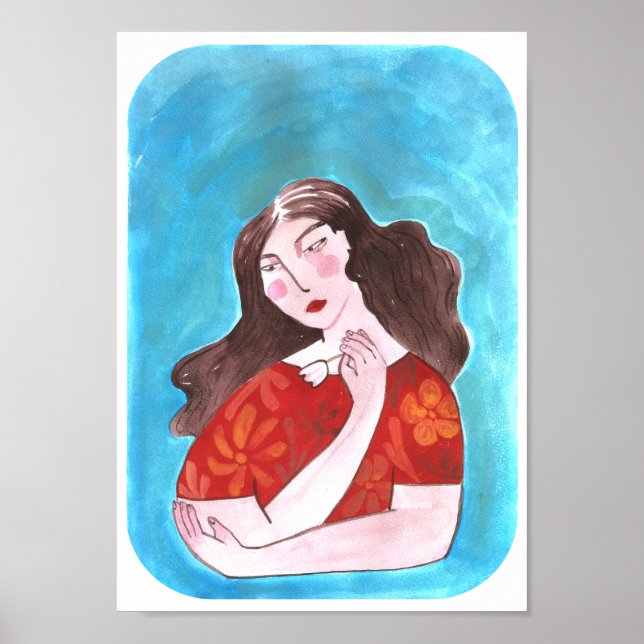Poster Mujer con Flor (Frente)