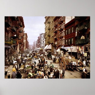 Pôster Mulberry Street, Nova Iorque, NY 1900
