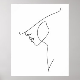 Poster Mulher Abstrato Minimalista Moderna Na Arte De Lin