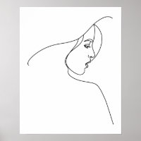 Mulher Abstrato Minimalista Moderna Na Arte De Lin