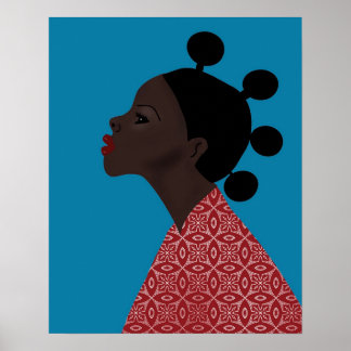 Poster Mulher africana Bantu Hairstyle