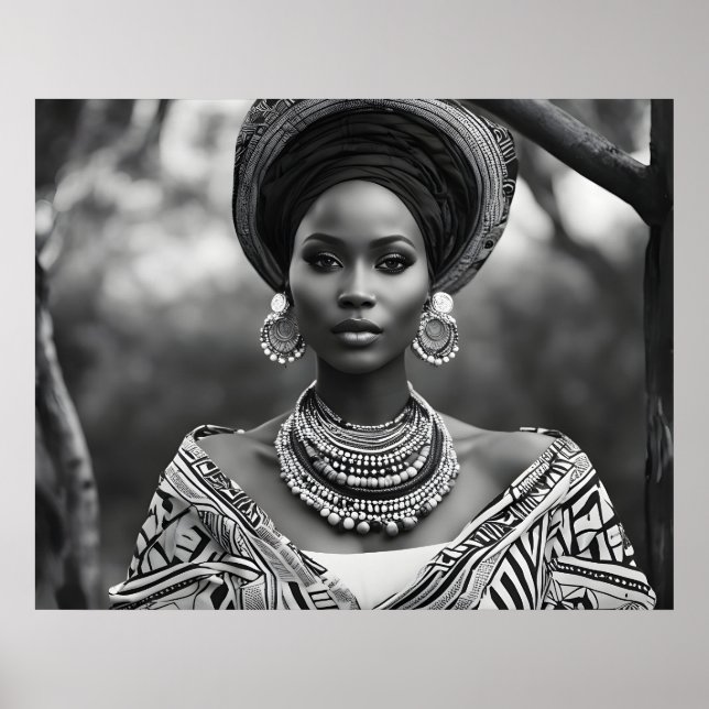 Poster Mulher africana bonita (Frente)
