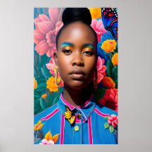 Mulher africana vestindo camisa de denim