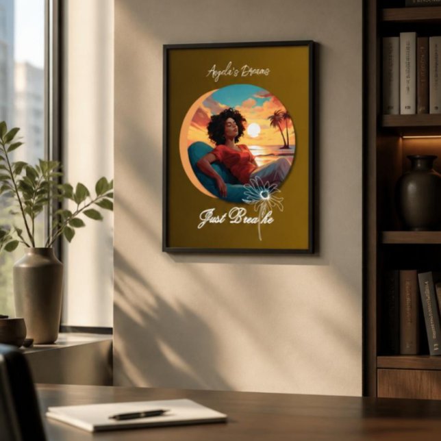 Poster Mulher afro-americana apenas respire (Criador carregado)