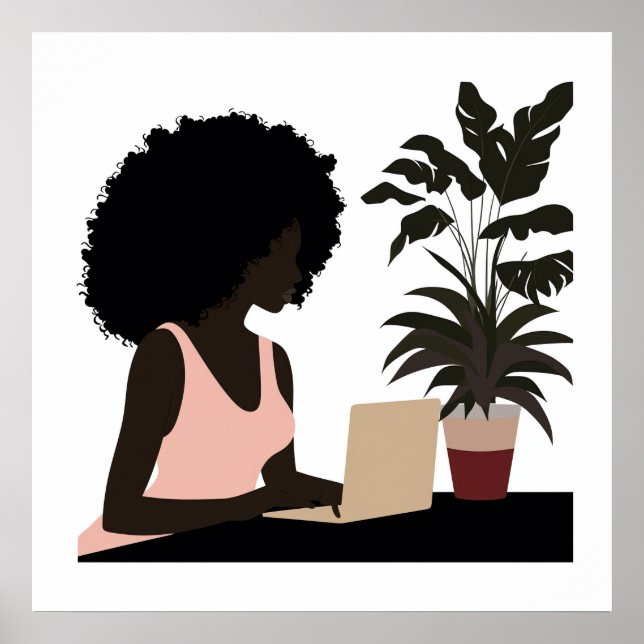 Poster Mulher afro-americana sem rosto: Arte de Muro de T (Frente)