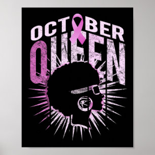 Poster Mulher Afro Em Outubro Vestimos Cancer A Rosa
