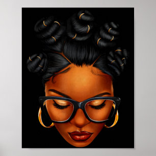 Poster Mulher Afro Negra Mês da História Africana Negra M